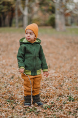 Bomber Jacket| Boiled Wool| Moss Green
