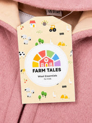 Топъл гащеризон от варена вълна за бебе в цвят пудра – Farm Tales
