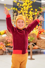 Комплект от Вълнен Гащеризон + Балаклава "Горчица"